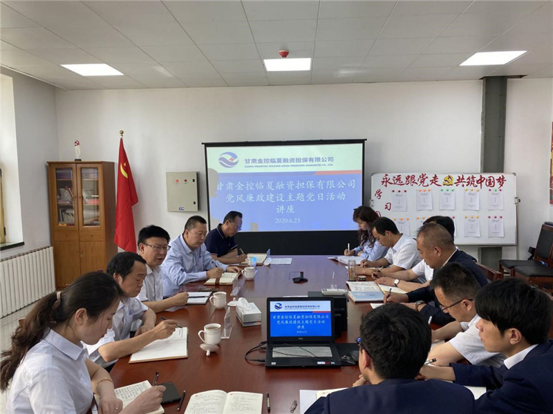 劉旺興一行指導甘肅金控臨夏擔保公司黨風廉政建設主題黨日活動